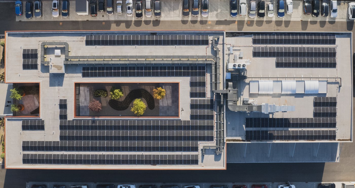 aerial view of the robojob NV headquarters in heist-op-den-berg