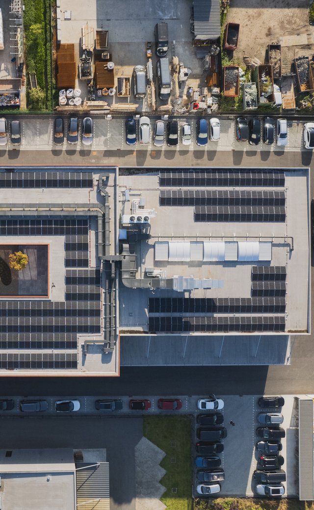 aerial view of the robojob NV headquarters in heist-op-den-berg