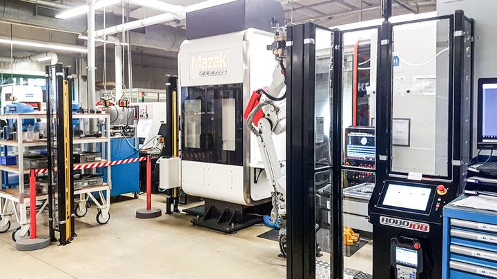 KNF Neuberger automates a Mazak Integrex i-200S with a RoboJob Tower