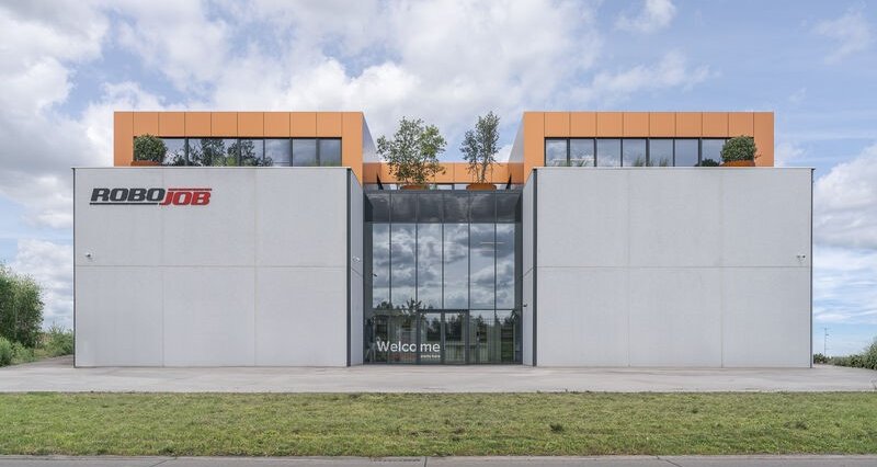 the outside of the new headquarters of robojob NV
