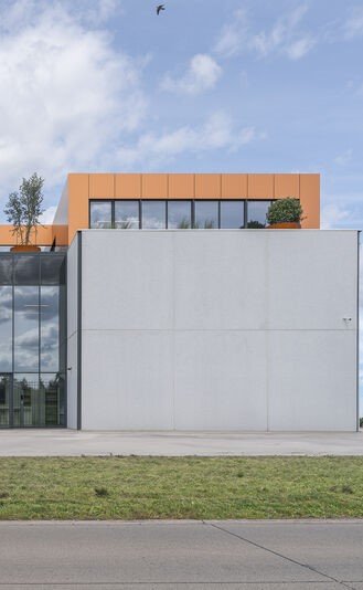 the outside of the new headquarters of robojob NV